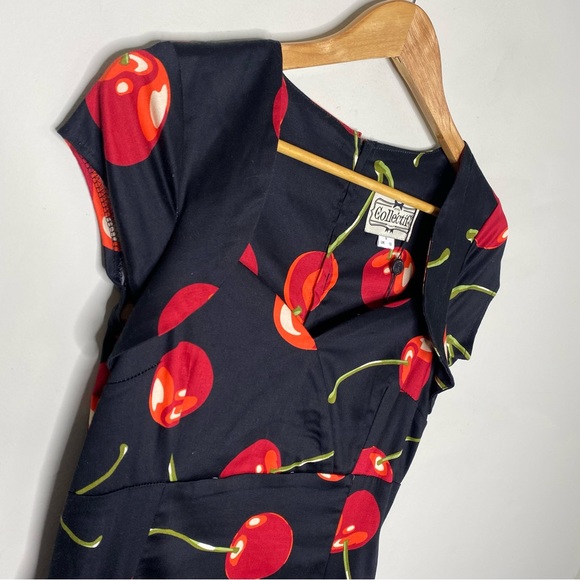 ✨NWT Collectif Regina Doll Cherry Stem Pinup Rockabilly 50s Midi Dress Small 6 - Picture 4 of 12
